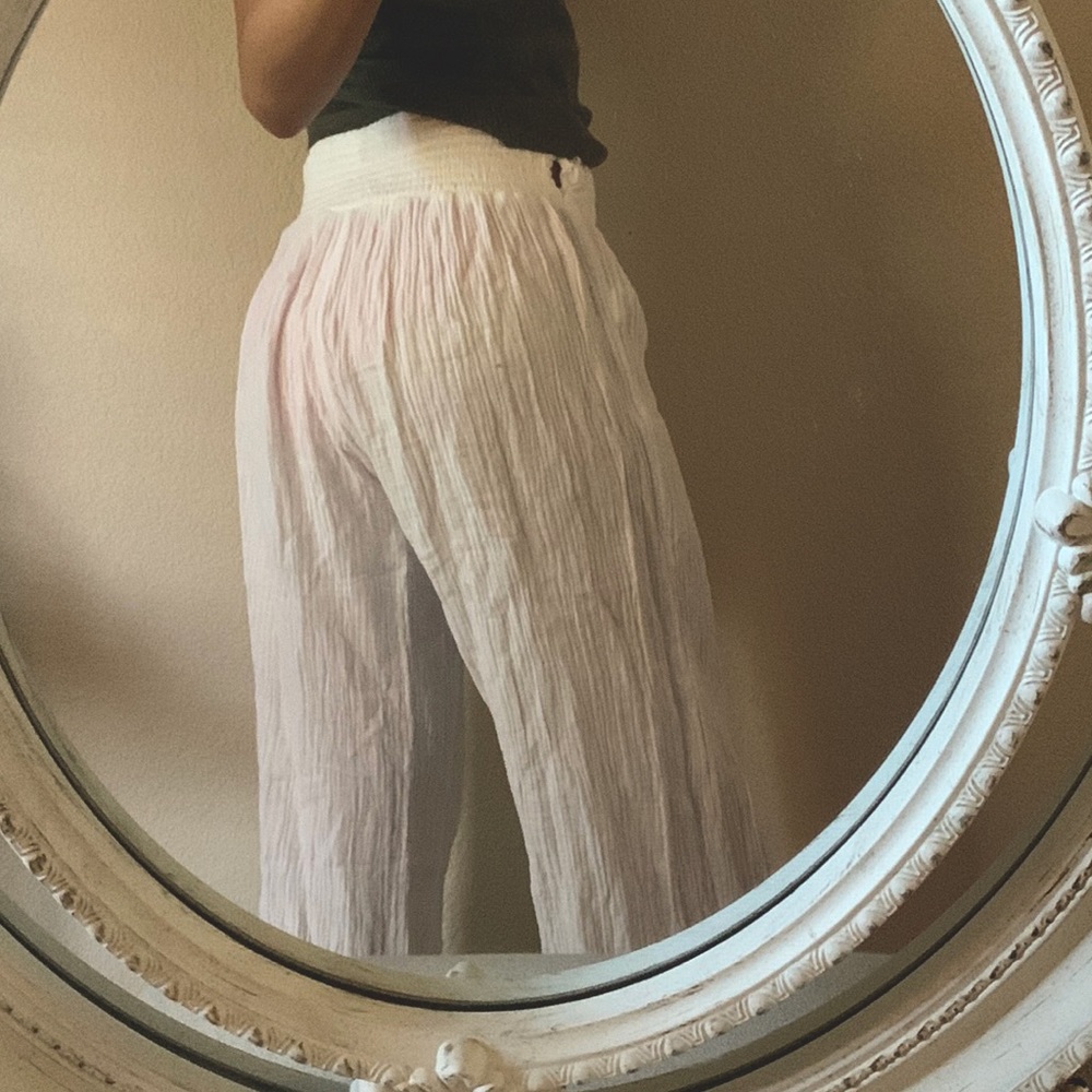 Sheer White Lounge Pants Boho